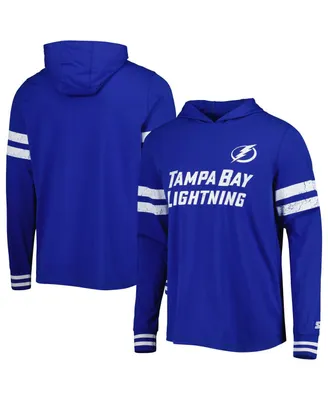 Men's Starter Blue Tampa Bay Lightning Offense Long Sleeve Hoodie T-shirt