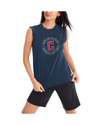 Women's Dkny Sport Navy Cleveland Guardians Madison Tri-Blend Tank Top