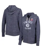 Women's Touch Navy Minnesota Twins Training Camp Tri-Blend Full-Zip Hoodie