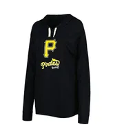 Women's Touch Black Pittsburgh Pirates Pre-Game Raglan Pullover Hoodie