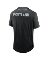 Men's Fanatics Black Portland Timbers Third Period Fashion Baseball Button-Up Jersey