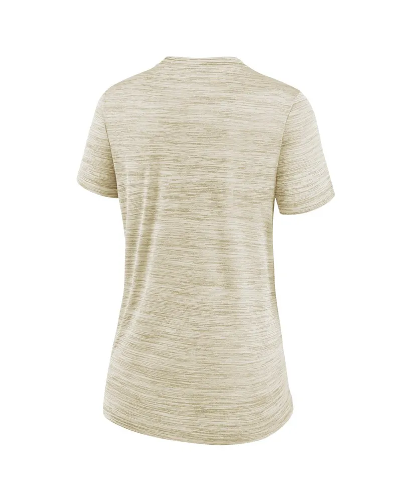 Women's Nike Cream Los Angeles Angels City Connect Velocity Practice Performance V-Neck T-shirt