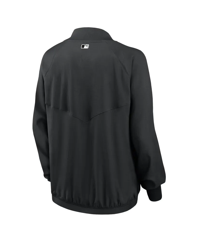 Women's Nike Black Chicago White Sox Authentic Collection Team Raglan Performance Full-Zip Jacket