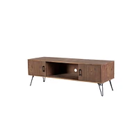 Industrial Style Reclaimed Wood Media Tv Stand With Storage Cabinet For Living Media Room