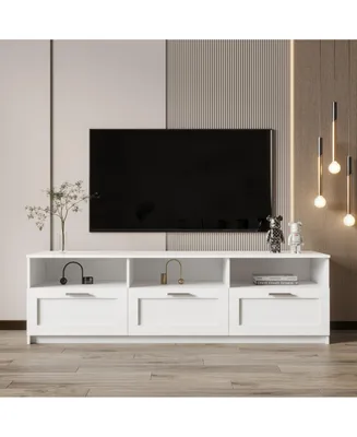 Simplie Fun Modern Minimalist Tv Cabinet Ii 80 Inch Tv Stand, Open Locker Living Room Bedroom