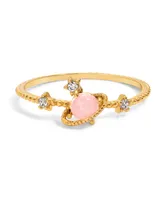 Girls Crew Pink Faux Cubic Zirconia Celestial I Need Space Ring