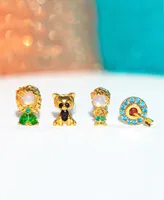 Girls Crew Crystal Multi-Color Disney Princess Brave Stud Earring Set
