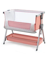 Baby Bed Side Crib Portable Adjustable Infant Travel Sleeper Bassinet