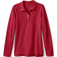 Lands' End Girls Long Sleeve Feminine Fit Mesh Polo Shirt