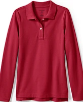 Lands' End Girls Long Sleeve Feminine Fit Mesh Polo Shirt