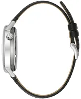 Bulova Men's Automatic Frank Lloyd Wright The Oculus Black Leather Strap Watch 39mm