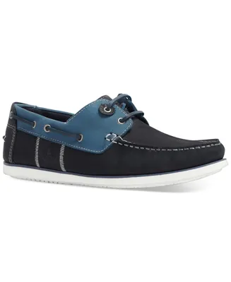 Barbour Men's Leather & Suede Wake 2-Eye Boat Shoes