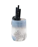 Avanti Abstract Coastal Seashells & Coral Ceramic Tumbler