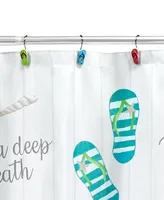 Avanti Beach Mode Flip-Flop Motif Printed 12-Pc. Shower Curtain Hooks