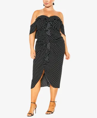 City Chic Women's Gina Spot Dress