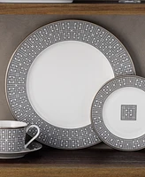 Noritake Infinity Graphite 4 Piece Dinner Plate Set, Service for 4