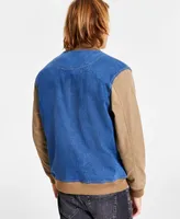 Sun + Stone Men's Denim-Canvas Bomber Jacket, Created for Macy's