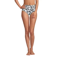 Lands' End Women's Tummy Control High Waisted Bikini Swim Bottoms Print