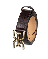 Sam Edelman Women's Slim Double-e Plaque Buckle Belt