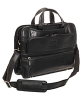 Mancini Men's Buffalo Triple Compartment Briefcase for 15.6" Laptop and Tablet