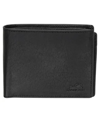 Mancini Men's Buffalo Rfid Secure Center Wing Wallet with Coin Pocket