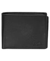 Mancini Men's Buffalo Rfid Secure Center Wing Wallet with Coin Pocket