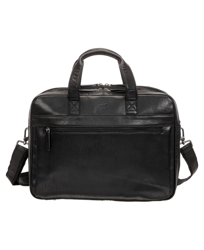 Mancini Men's Buffalo Double Compartment Briefcase for 15.6" Laptop and Tablet