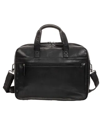 Mancini Men's Buffalo Double Compartment Briefcase for 15.6" Laptop and Tablet