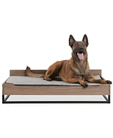 TailZzz Milo Wooden Pet Bed with Mattress | Large to Extra Large Pet Bed with Mattress | Elevated Pet Bed | Water-resistant Pet Mattress | Greenguard