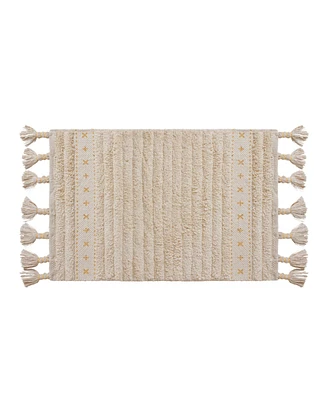 Lucky Brand Overtufted Cotton Fringe Bath Rug, 17" x 32"
