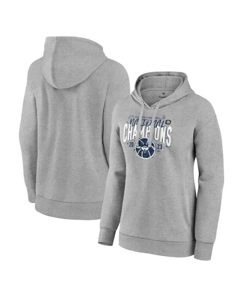 Women's Fanatics Gray UConn Huskies 2023 Ncaa Men's Basketball National Champions Confetti Pullover Hoodie