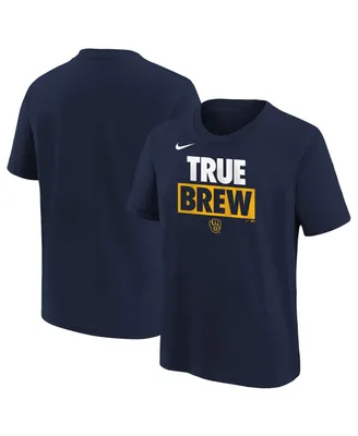 Big Boys and Girls Navy Milwaukee Brewers Team Engineered T-shirt