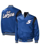 Men's Starter Royal Kyle Larson Force Play Full-Snap Varsity Jacket