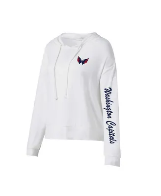 Women's Concepts Sport White Washington Capitals Accord Hacci Long Sleeve Hoodie T-shirt