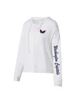 Women's Concepts Sport White Washington Capitals Accord Hacci Long Sleeve Hoodie T-shirt