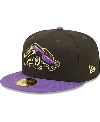 Men's New Era Black, Purple Lowriders De Fresno Copa La Diversion 59FIFTY Fitted Hat