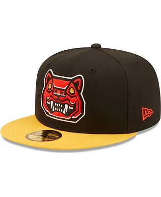 Men's New Era Black, Yellow Gatos Feroces De Hampshire Copa La Diversion 59FIFTY Fitted Hat