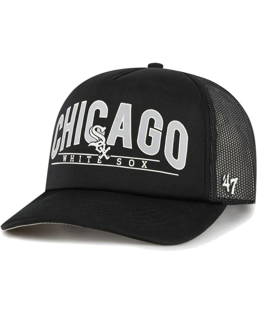 Men's '47 Brand Black Chicago White Sox Backhaul Foam Trucker Snapback Hat