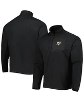 Men's Antigua Heathered Black Pittsburgh Penguins Course Quarter-Zip Jacket