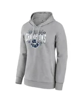 Women's Fanatics Gray UConn Huskies 2023 Ncaa Men's Basketball National Champions Confetti Pullover Hoodie