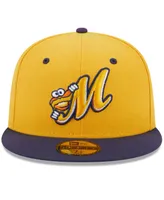 Men's New Era Gold Montgomery Biscuits Authentic Collection Alternate Logo 59FIFTY Fitted Hat