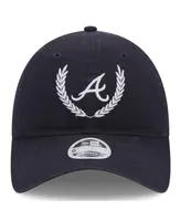 Women's New Era Navy Atlanta Braves Leaves 9TWENTY Adjustable Hat