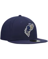 Men's New Era Navy Tri-City Dust Devils Authentic Collection Team Home 59FIFTY Fitted Hat