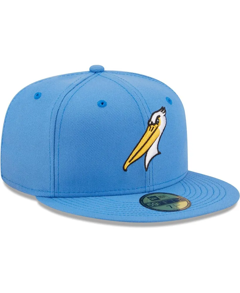 Men's New Era Light Blue Myrtle Beach Pelicans Authentic Collection 59FIFTY Fitted Hat