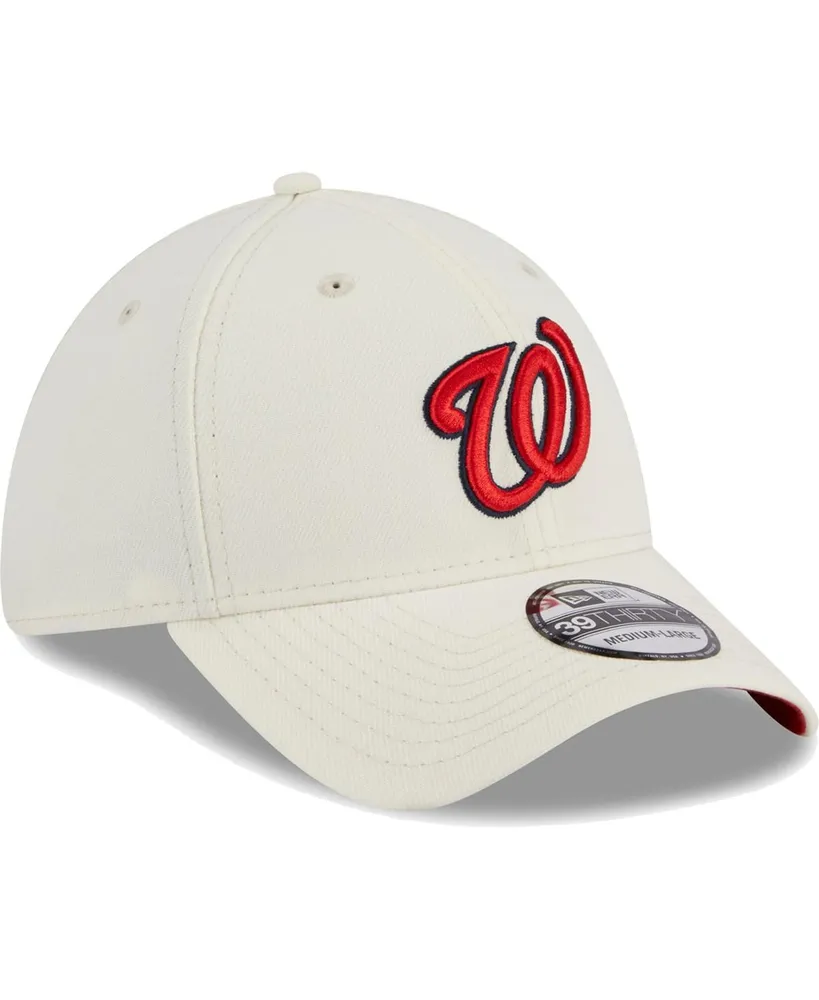 Men's New Era White Washington Nationals Chrome Team Classic 39THIRTY Flex Hat