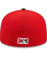 Men's New Era Red Hickory Crawdads Authentic Collection Team Home 59FIFTY Fitted Hat