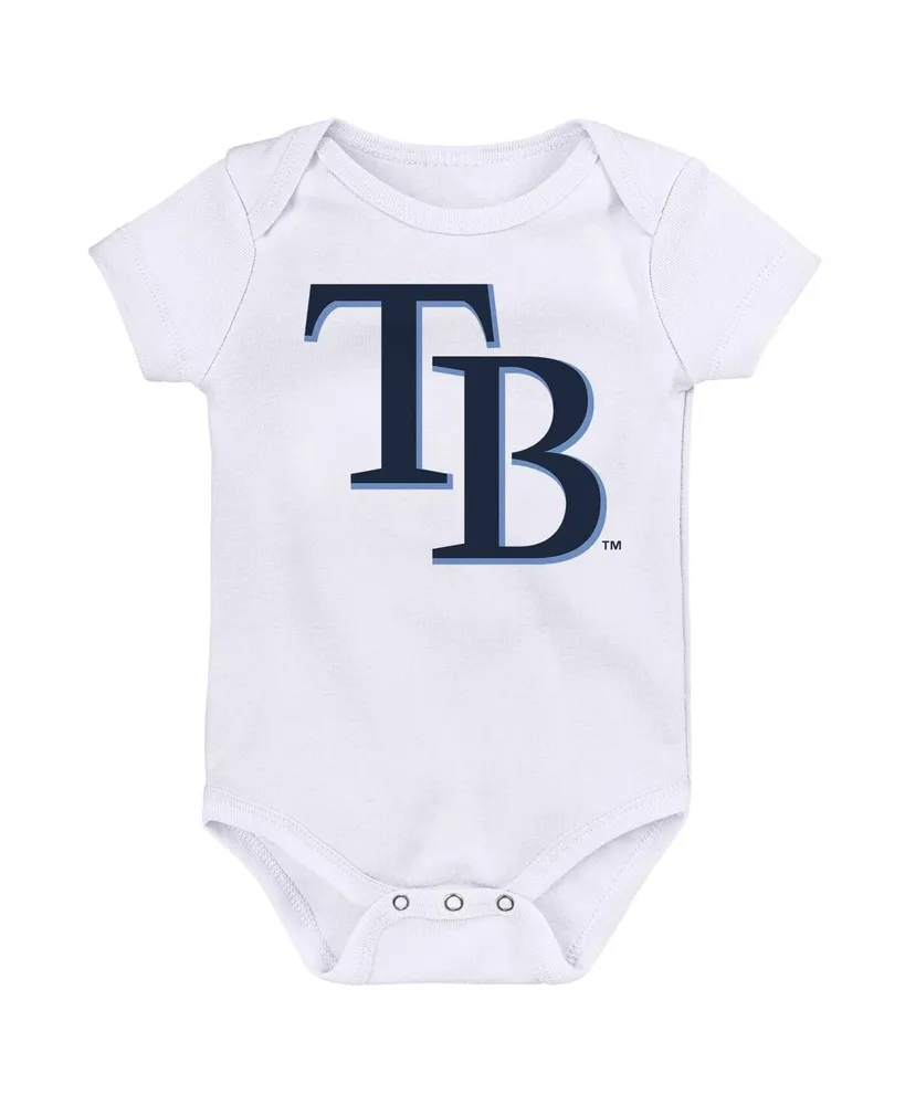 Newborn and Infant Boys Girls Light Blue, Navy, White Tampa Bay Rays Minor League Player Three-Pack Bodysuit Set