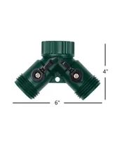 Melnor 313S 2-Way Plastic Hose Valve Connector with Built-in Shut-offs Qty 1