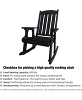 Wooden Rocking Chair with Comfortable Backrest Inclination