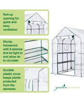 Garden Elements Personal Plastic Indoor Outdoor Standing Greenhouse For Seed Starting and Propagation, Frost Protection Clear, Large, 77 Inches x 56 I
